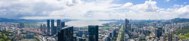 istock Aerial panoramic view of modern city skyline 1339651457