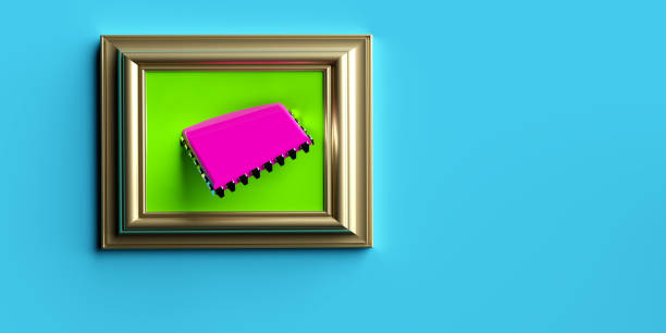 istock On turquoise surface a golden framed pink cpu chip 1339651535