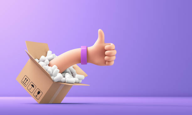 istock Cartoon character hand shows thumb up 1339651731