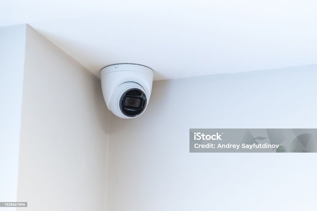 Shell Ceiling Camera Dome Video Camera On The Ceiling Video Surveillance And Security System ...