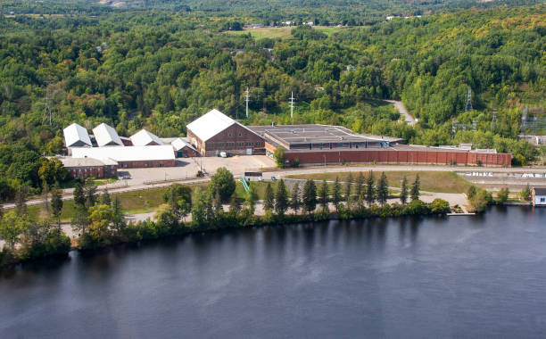 Aerial View of Shawinigan from La Cite de l'Energie, Quebec, Canada stock photo