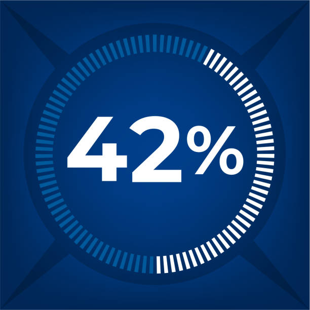 42 percent count on dark blue background 42 percent count on dark blue background number 42 stock illustrations