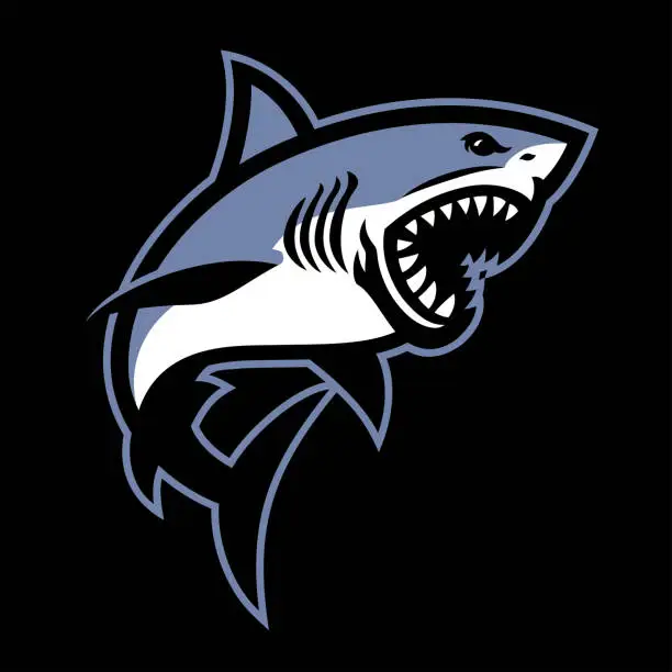 Vector illustration of Great White Shark Mascot