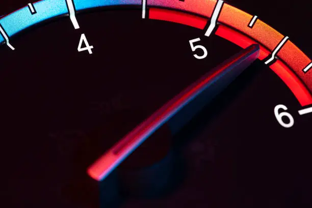 Rpm car odometer detail symbol of power and speed