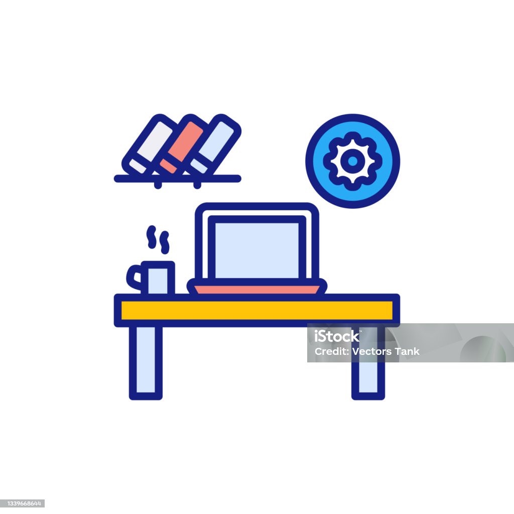 Workdesk Graphics Work Desk Stock Illustration - Download Image Now - Computer, Cut Out ...
