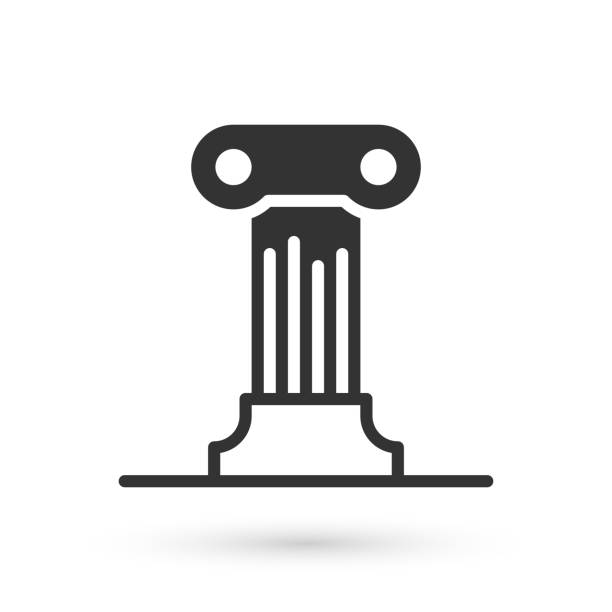 Grey Law pillar icon isolated on white background. Ancient column. Vector Grey Law pillar icon isolated on white background. Ancient column. Vector. natural column stock illustrations