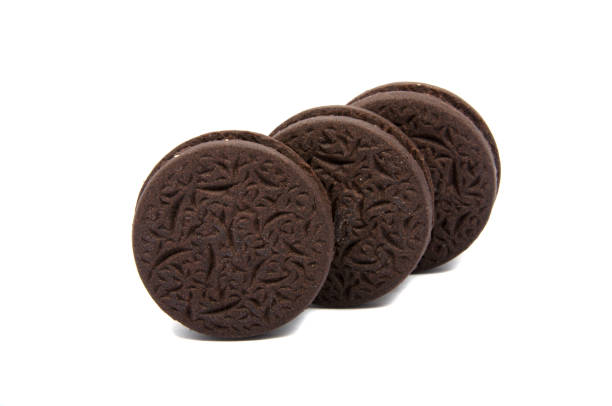 istock Sandwich black cookies isolated on the white 1339670090