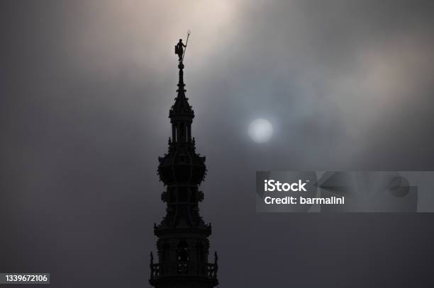 View On Old Church In Historical Town Zierikzee During Storm Stock Photo - Download Image Now