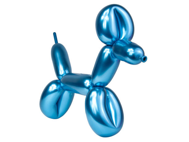 istock Blue bright balloon dog isolated on the white 1339678061