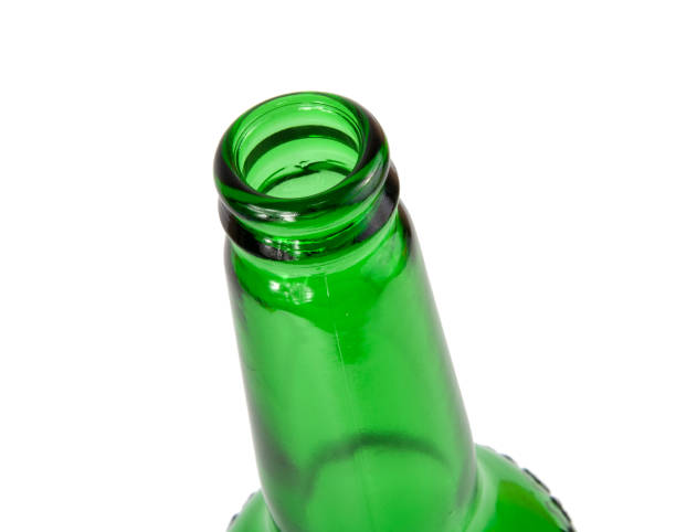 istock Empty green bottle beer isolated on the white 1339678198