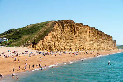 West bay is also known as Bridport Harbor is a small resort on the English channel coast in Dorset, England, The area is on the Jurassic coast, a world heritage sight and is a popular holiday location.