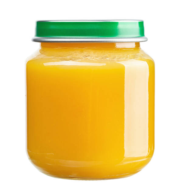 istock Jar of baby puree isolated on white background. 1339687678