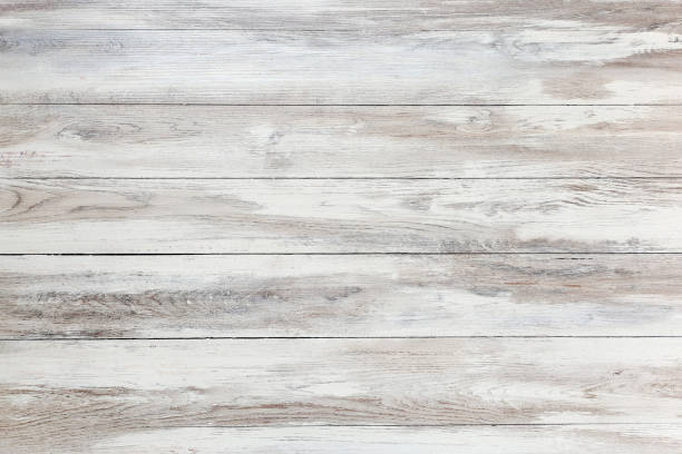 白い古い木の背景、抽象的な木製のテクスチャ - veneer plank pine floor ストックフォトと画像
