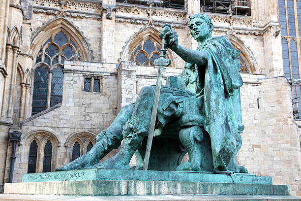 istock statue of Constantine I outside York Minster, England 133970640