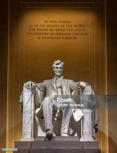 Abraham Lincoln Statue In Washington Stock Photo - Download Image Now - Lincoln Memorial, Presidents Day, American Civil War