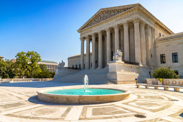 Supreme Court of the United States Supreme Court of the United States in Washington DC in a sunny day, USA supreme court stock pictures, royalty-free photos & images
