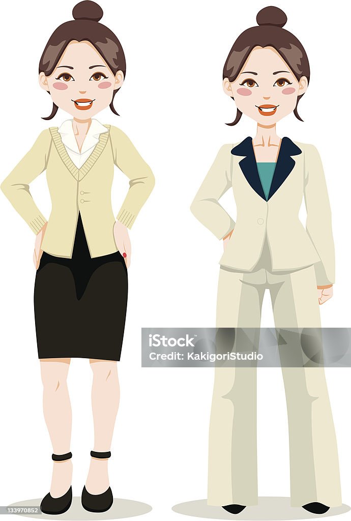 Asian Executive Woman Asian executive woman in fit woman suit and casual clothing style 30-39 Years stock vector