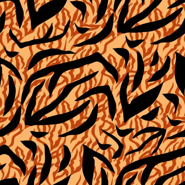 Jaguar seamless pattern Jaguar, leopard abstract beautiful seamless pattern in different colors in cartoon flat style. Modern safari animal fashion print skin design for textile, fabric, wallpaper Vector illustration cow teeth drawing stock illustrations