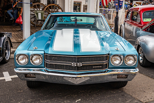 Virginia City, NV - July 30, 2021: 1970 Chevrolet Chevelle Malibu SS454 coupe at a local car show.