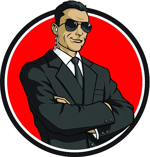 Vector illustration of Secret Service Agent