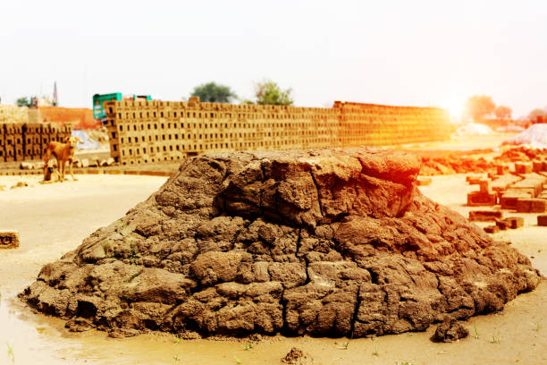 Raw brick in brick factory.