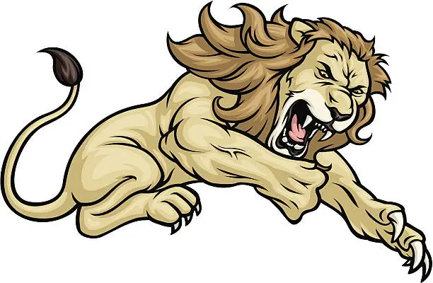 Vector illustration of Lion Jump