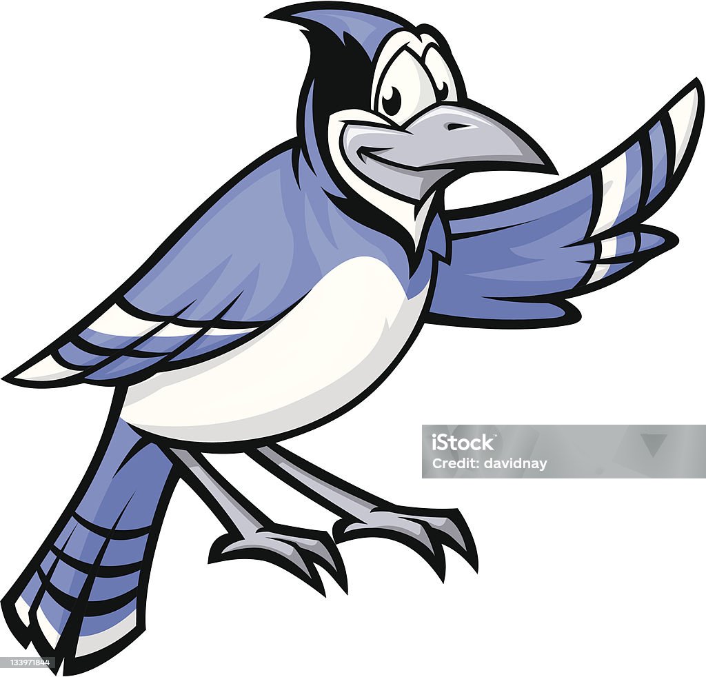 Blue Jay Vector Illustration of a friendly looking Blue Jay waving. Cartoon stock vector