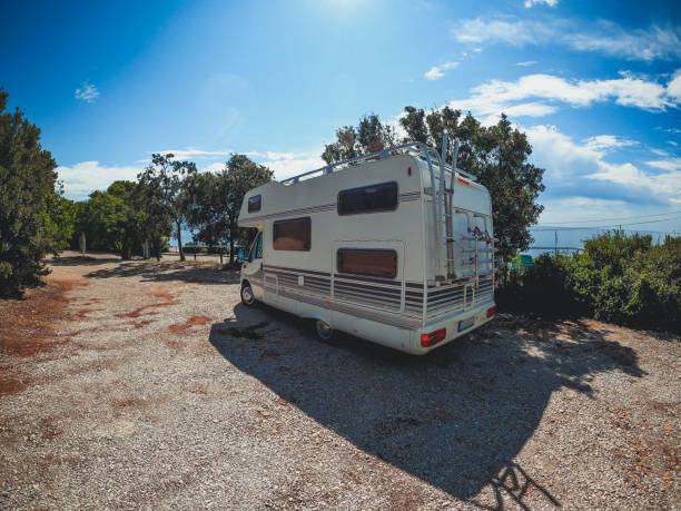 istock RV Camper - Fill your vacation, travel by caravan 1339720986