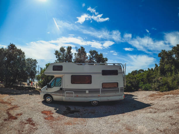 istock RV Camper - Fill your vacation, travel by caravan 1339720988