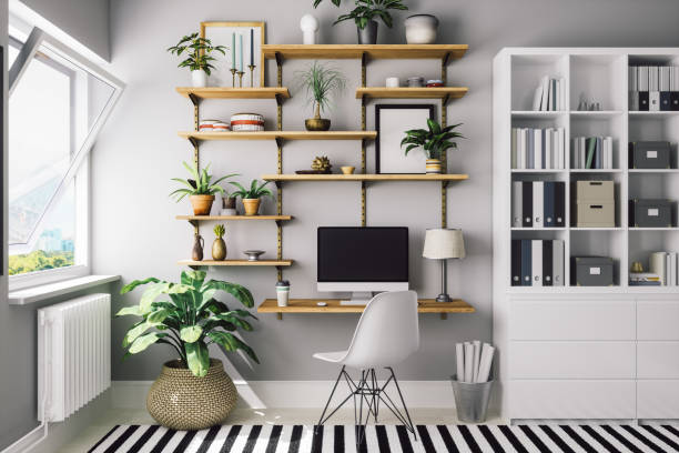 istock Scandinavian Style Modern Home Office Interior 1339724517