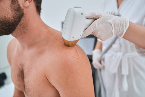 Beauty salon customer undergoing a cosmetic procedure