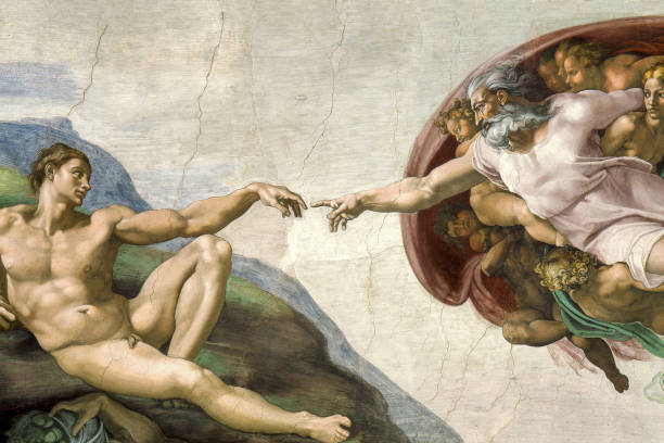 ミケランジェロによるアダムの創造 - 美術品 ストックフォトと画像