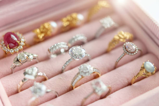 istock Jewelry diamond rings in box 1339739101