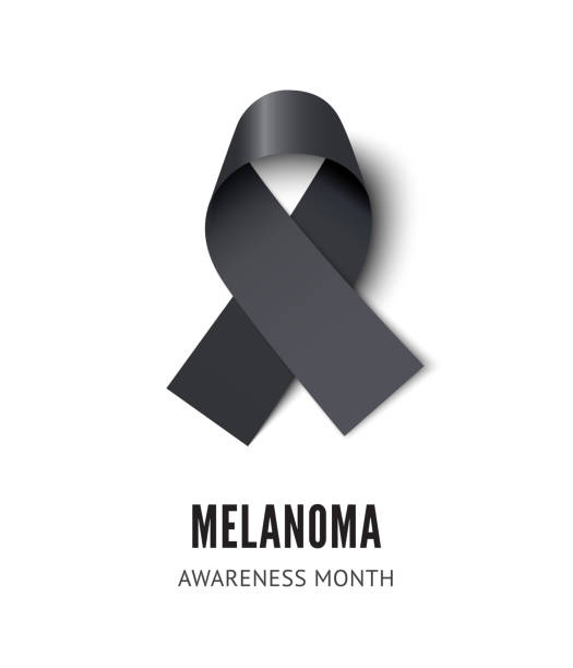 istock Melanoma cancer awareness ribbon vector illustration isolated 1339739137