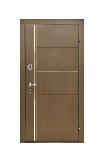 istock Metal door on white background 1339739211