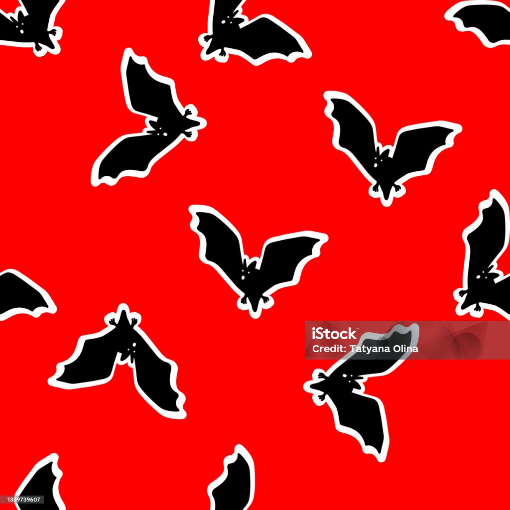 Bat Pattern Computer Background Seamless Pattern With Bats On A Red Background Stock Illustration ...