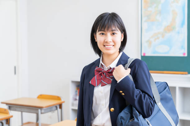 istock asian girl who study,School uniform, 1339743893