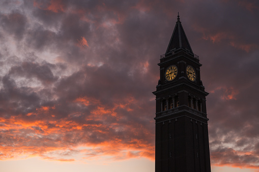 King Street Station tower at sunset.