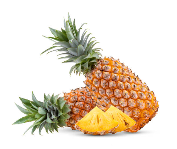 istock Ripe pineapple isolated on the white 1339757877