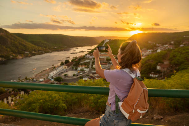 istock Tourist taking picture in Piranhas Alagoas 1339759083