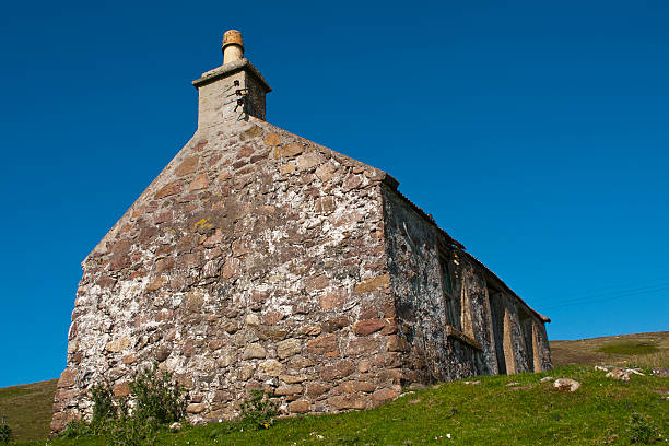 Building, Croft House, Corrugated iron roof, Abandoned, stock photo