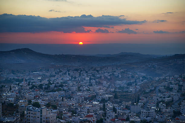 Sunrise in Bethlehem, Palestine, Israel Sunrise in Bethlehem city in Palestine, Israel bethlehem west bank stock pictures, royalty-free photos & images