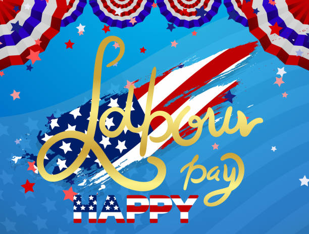istock Happy Labor day banner,vector illustration  american patriotic background 1339763969