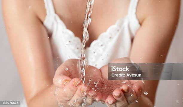 Young Girl Washes With Clean Water Stock Photo - Download Image Now - Adult, Adults Only, Beautiful People