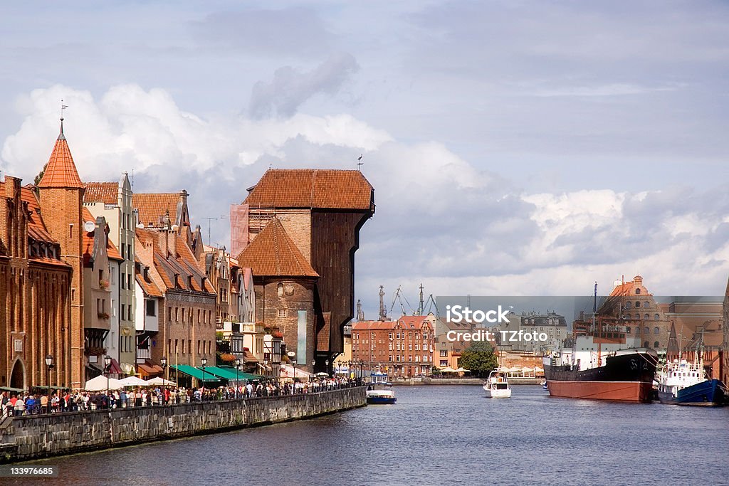 Grue portuaire de Gdansk & Harbour - Photo de Architecture libre de droits