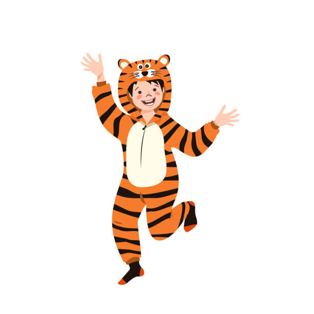 istock A boy in a carnival costume of a tiger 1339770165