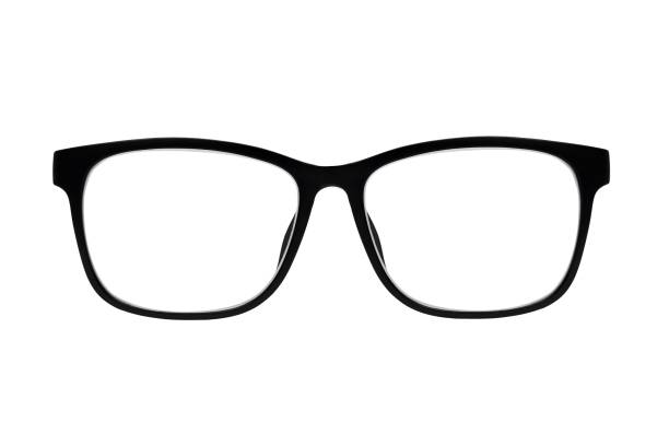istock Eyeglasses with black frame isolated on white background for applying on a portrait. 1339770363