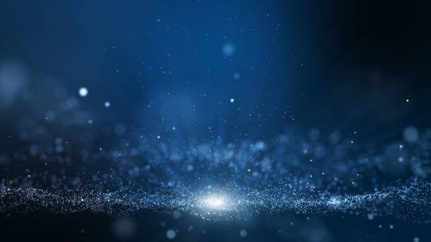 istock Abstract dark blue digital particle wave and light background ,animation cyber or technology background. 1339775918