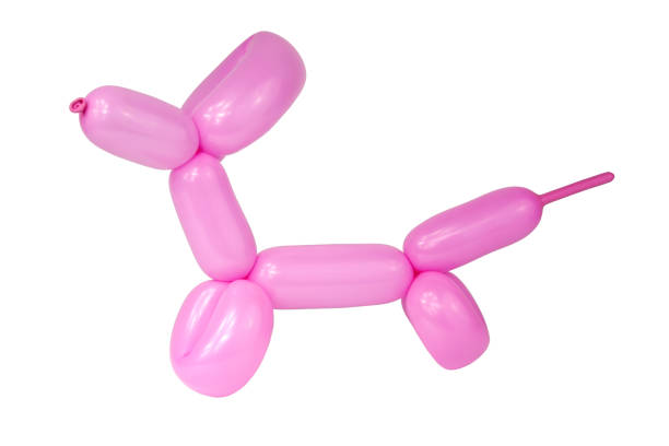 istock Balloon pink dog craft isolated on the white 1339778879
