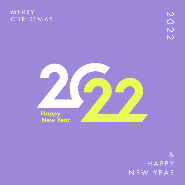 ilustrações de stock, clip art, desenhos animados e ícones de creative concept of 2022 happy new year poster. design template with typography logo 2022 for celebration and season decoration. - 2022